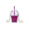 Clear Drink-Cup-Shaped Crossbody Bag with Straw Detail Hot pink color SKU reference