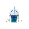 Clear Drink-Cup-Shaped Crossbody Bag with Straw Detail Blue color SKU reference