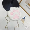 Plush Bear and Cat Paw-Shaped Mini Crossbody Purse White color SKU reference