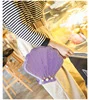 Scallop Shell-Shaped PU Crossbody Bag with Chain Dark khaki color SKU reference