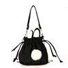 Bunny-Ear Plush Mini Crossbody Bag with Drawstring Detail Red color SKU reference
