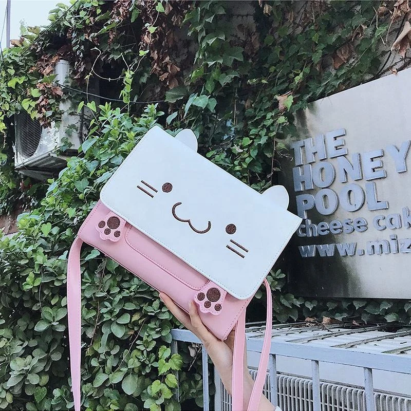 Embroidered Cat Mini Messenger Shoulder Bag product reference image