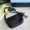 Black Nylon Messenger Crossbody Bag with Coin Pouch Black color SKU reference