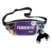 Nylon Chest Waist Bag with Side Zipper and Front Pocket Gray and purple color SKU reference