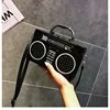 Simulation Radio Box Shoulder Bag Black color SKU reference