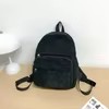Striped Corduroy Backpack with Large Side Pockets Black color SKU reference