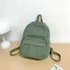 Striped Corduroy Backpack with Large Side Pockets Army green color SKU reference