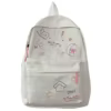 Nylon Student Backpack with Computer Compartment and RFID Feature Listing White color SKU reference