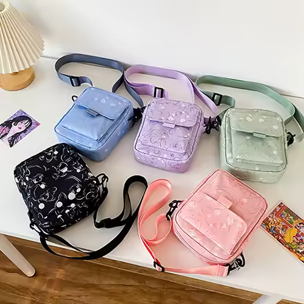Cartoon Graffiti Oxford Crossbody Bag with Adjustable Strap product reference image