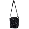 Cartoon Graffiti Oxford Crossbody Bag with Adjustable Strap Black color SKU reference