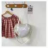 Transparent Nylon Heart Crossbody Bag with Adjustable Strap White color SKU reference