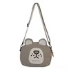 Bear Motif Nylon Crossbody Bag with Phone Pocket Brown color SKU reference