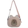 Bear Motif Nylon Crossbody Bag with Phone Pocket Pink color SKU reference