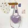 Heart-Shaped PU Crossbody Bag with Adjustable Strap Purple color SKU reference