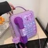 Phone-Shaped PU Crossbody Bag with Heart Pendant Purple color SKU reference