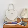 Croc-Embossed PU Heart-Pattern Saddle Crossbody Bag White color SKU reference