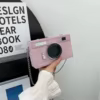 Sequin Camera-Box PU Crossbody Bag with Chain Strap Pink color SKU reference