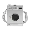 Camera-Box PU Crossbody Bag with Adjustable Detachable Strap Silver color SKU reference