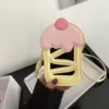 Cake-Style PU Novelty Crossbody Bag with Magnetic Buckle Yellow color SKU reference