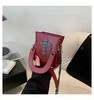 Skull-Motif PU Mini Handbag with Detachable Chain Strap Red 2 color SKU reference