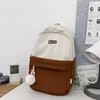 Color-Block Corduroy Backpack with Laptop Insert Pocket Brown color SKU reference