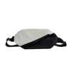 Microfiber & PU Waist Pack with Zip Storage White color SKU reference