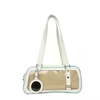PU Shoulder Handbag with Star Zipper Detail and Pendant Beige color SKU reference