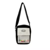 Nylon Phone Crossbody Tote with Beaded Front Pocket Black color SKU reference