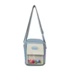 Nylon Phone Crossbody Tote with Beaded Front Pocket Sky blue color SKU reference