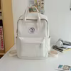 Plaid Nylon School Backpack with Anti-Theft Pocket Beige color SKU reference