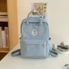 Plaid Nylon School Backpack with Anti-Theft Pocket Sky blue color SKU reference