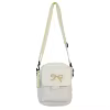 Bow-Embroidered Nylon Crossbody Bag with Magnetic Pocket White color SKU reference