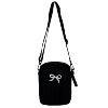 Bow-Embroidered Nylon Crossbody Bag with Magnetic Pocket Black color SKU reference