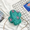 Cactus-Shaped Mini Crossbody Bag with Chain Strap Rose red color SKU reference