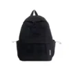 Nylon Student Backpack with Bow Details and Back Zip Pocket Black color SKU reference