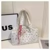 Floral Canvas Short-Trip Tote with Front Pocket Pink color SKU reference