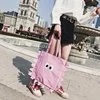 Big-Eye Monster Face Shopper Tote Rose red color SKU reference