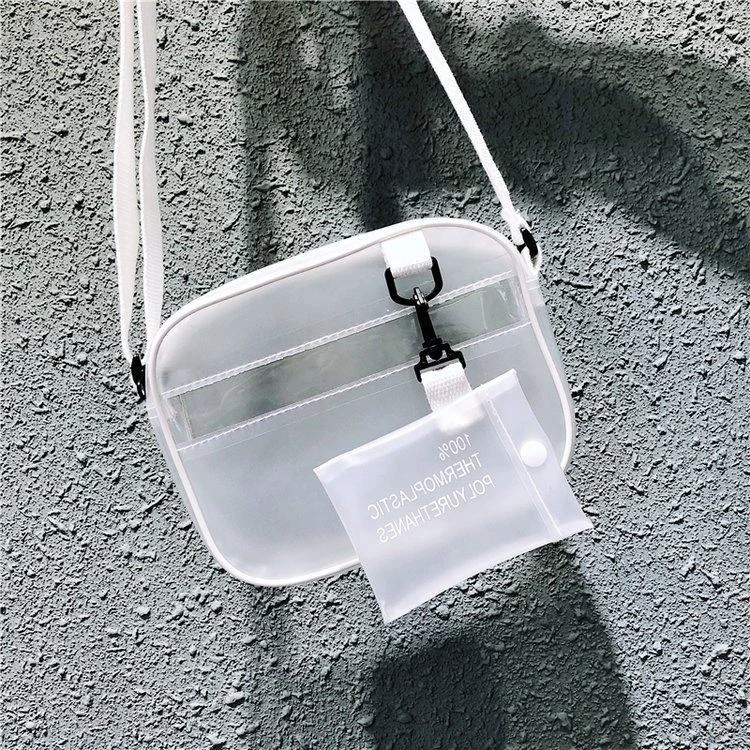 Transparent PVC Mini Crossbody Bag with Zip Closure product reference image