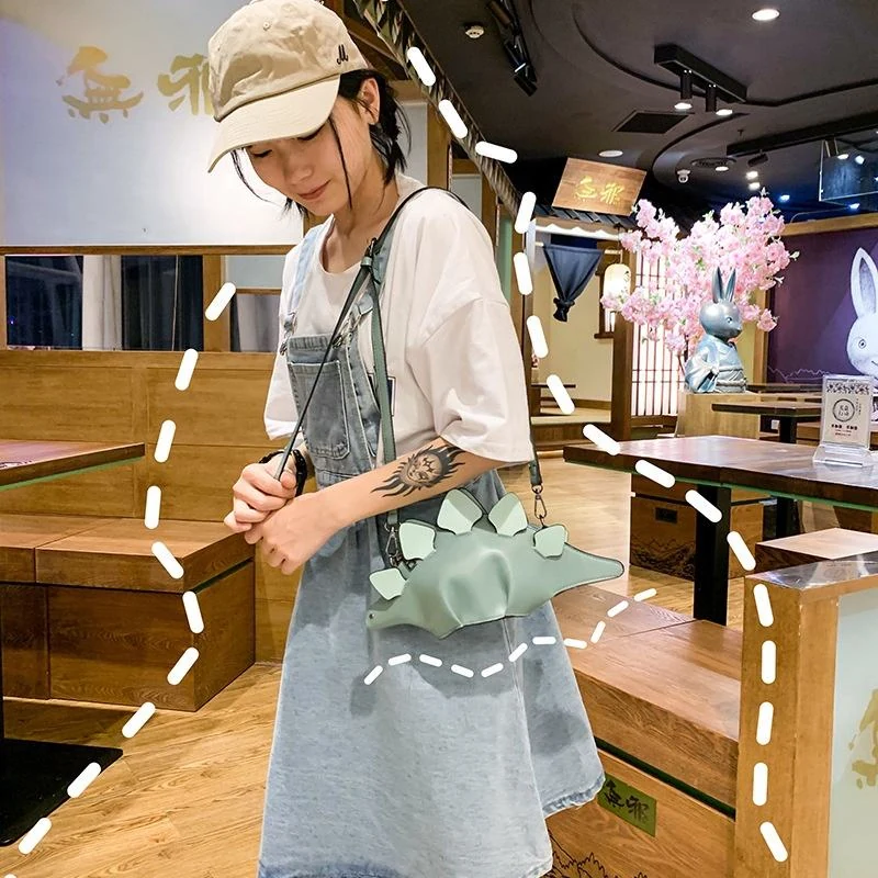 Dinosaur-Shaped Mini Crossbody Bag with Fin Details product reference image
