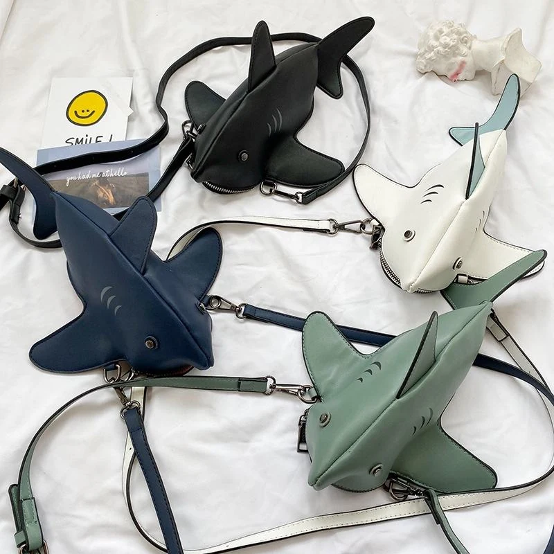 Shark-Shaped Crossbody Bag with Adjustable Shoulder Strap product reference image