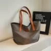 Oxford Shoulder Tote with Dual-Tone Handles Gray color SKU reference