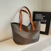 Oxford Tote with Hidden Base Extension Gray color SKU reference