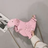 Dinosaur-Detail PU Mini Crossbody Bag with Chain Rose red color SKU reference