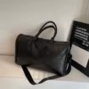 PU Travel Duffel with Rivet Base and Removable Strap Black color SKU reference