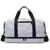 Plaid Oxford Gym Duffel with Bottom Shoe Pocket Gray color SKU reference