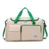 Foldable Nylon Weekender Duffel with Multiple Pockets Green color SKU reference