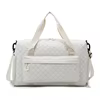 Lattice Nylon Gym Duffel with Shoe Pocket and Wet-Dry Storage White color SKU reference