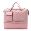 Expandable-Bottom Oxford Gym Duffel with Shoe Pocket Pink color SKU reference