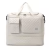 Expandable-Bottom Oxford Gym Duffel with Shoe Pocket White color SKU reference