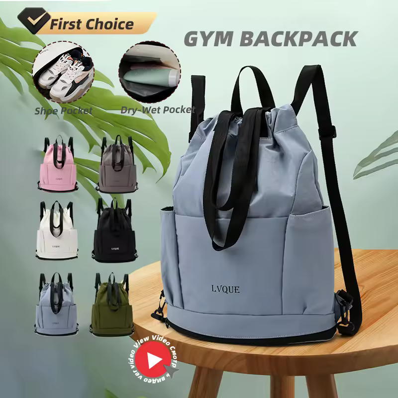 Drawstring Sport Travel Backpack with Shoe Compartment product reference image